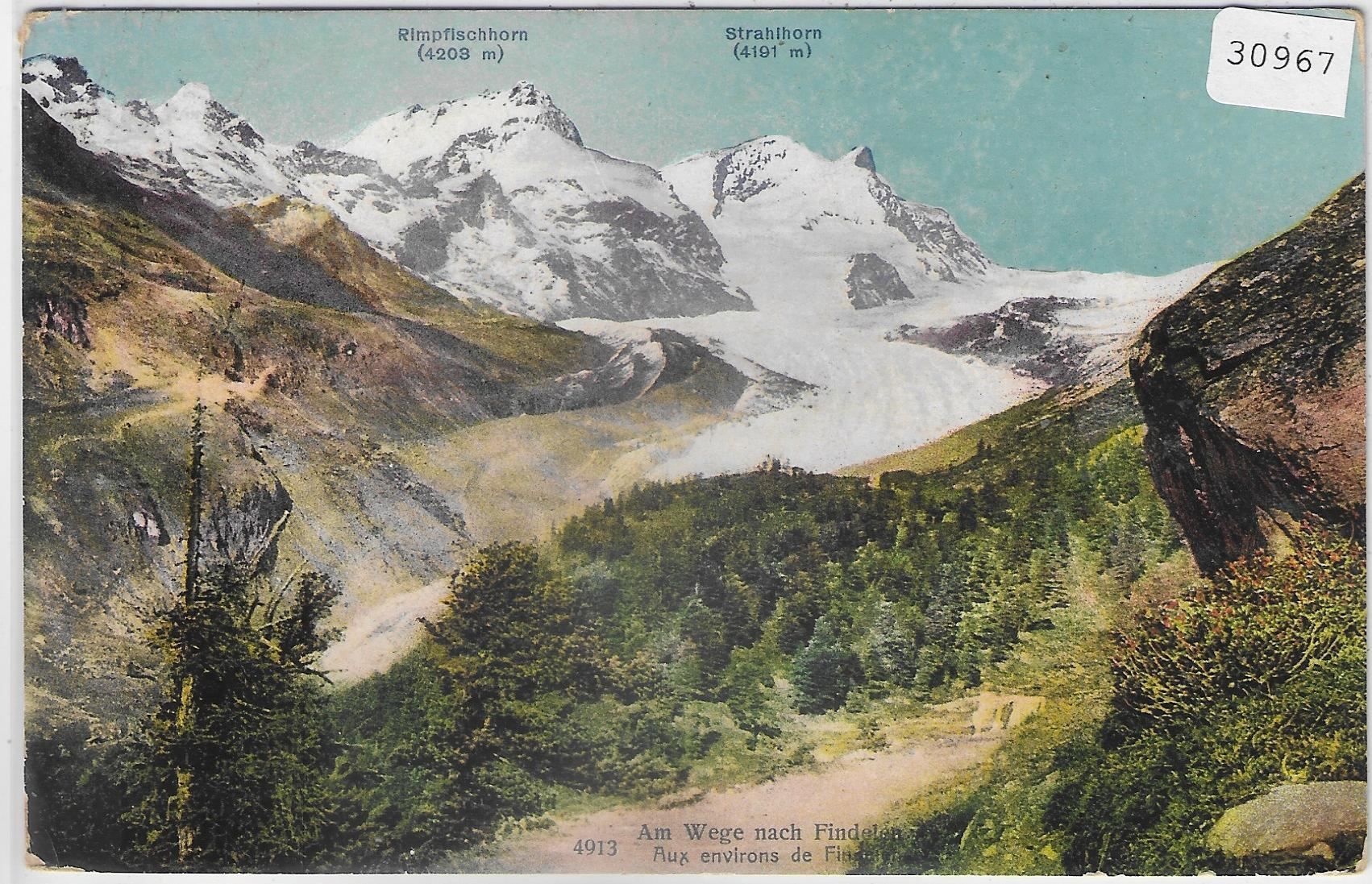 Cartoline postali: Am Wege nach Findelen - Litho – Usato da Ettingen venduto da Kartenplanet