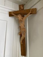 Antikes Holzkreuz Jesuskorpus handgeschnitzt aus der CH