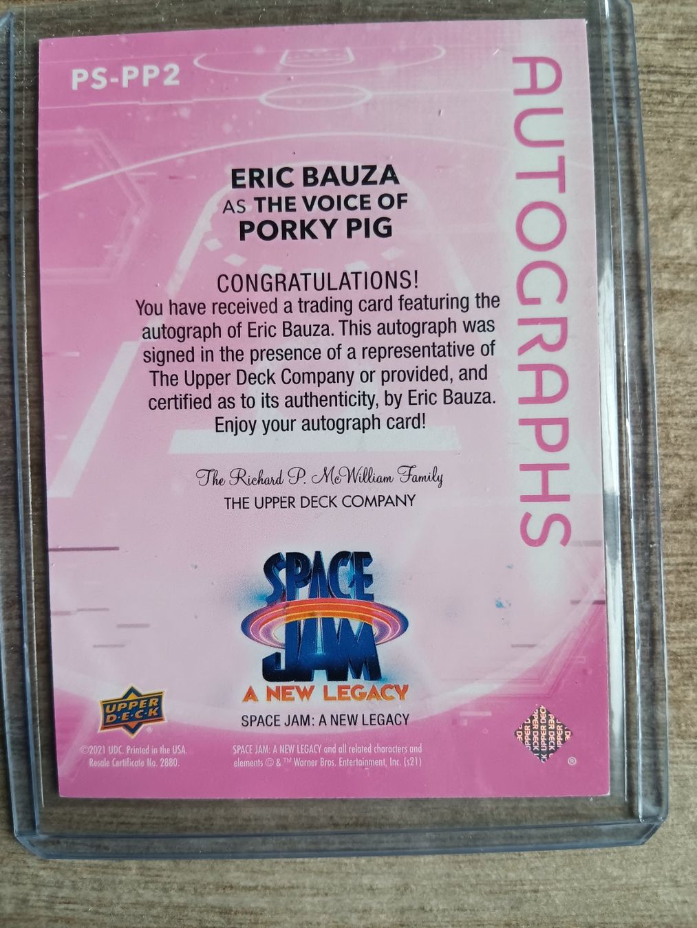 Sammelbilder & Trading cards: Upper Deck Space Jam 2 Autogramm Porky Pig – Gebraucht aus Ueberstorf von  1