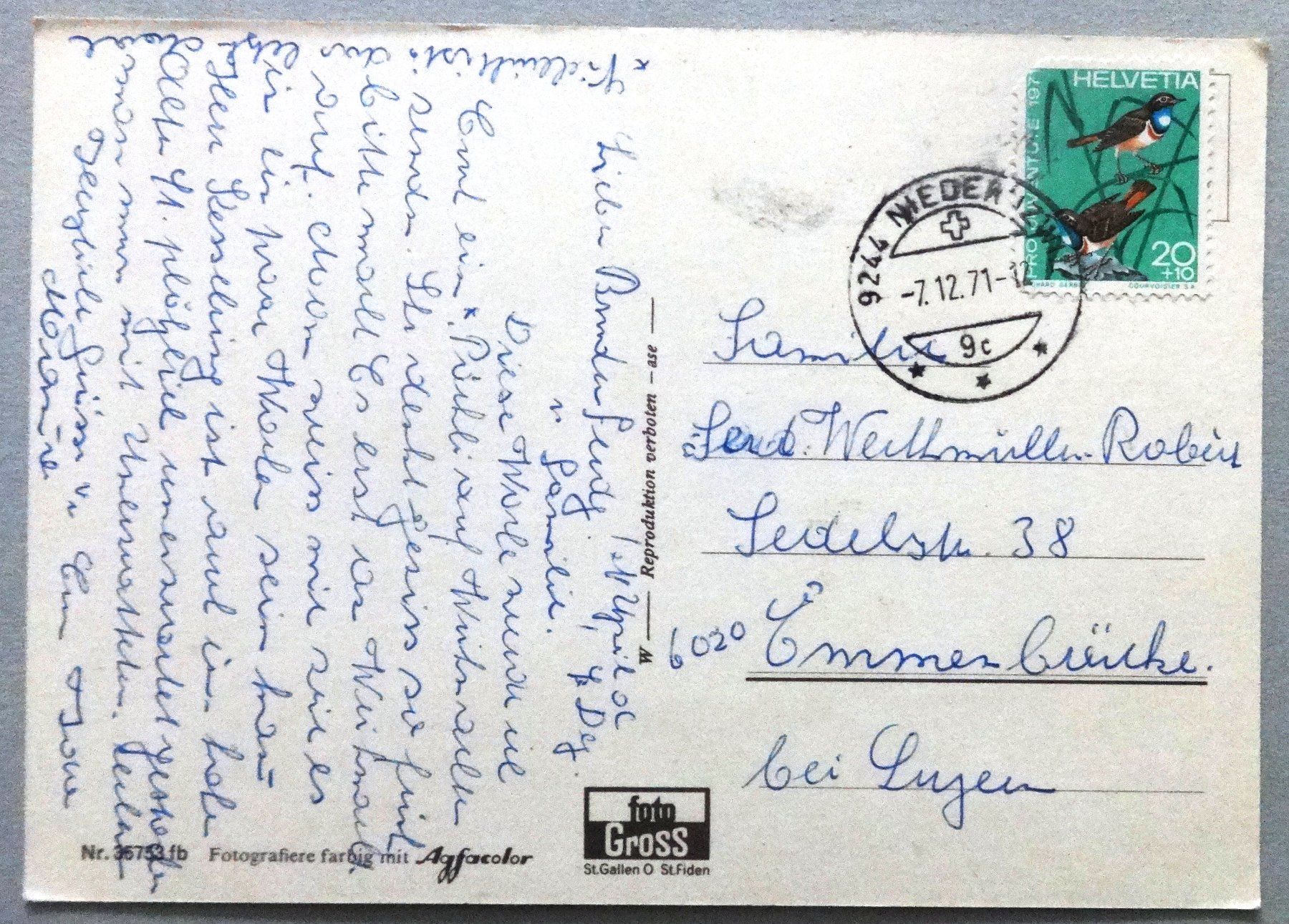 Cartes postales: Grabs (SG) – D'occasion à Fétigny par Billy2miny 1