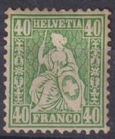 TOP Sitzende Helvetia 40, Nr.34 (*) SBK 2200.- mit Befund+++