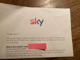 Sky Sport Gutschein 3 Monate Sport Abo unbenutzt