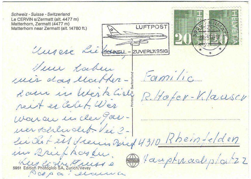 Cartoline postali: AK Zermatt - Matterhorn, VS – Usato da Rheinfelden venduto da wil_m7gh 1