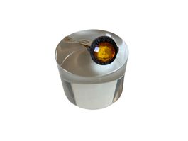 Amber silver ring, antique, inter-war period, with old tag