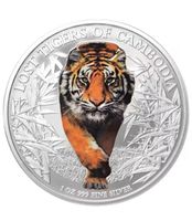 The Lost Tiger of Cambodia colour 1 oz silver