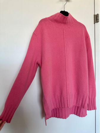 Merinowolle Rollkragenpullover pink XS & S - wie NEU!