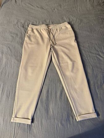 Stoffhose Beige/Weiss