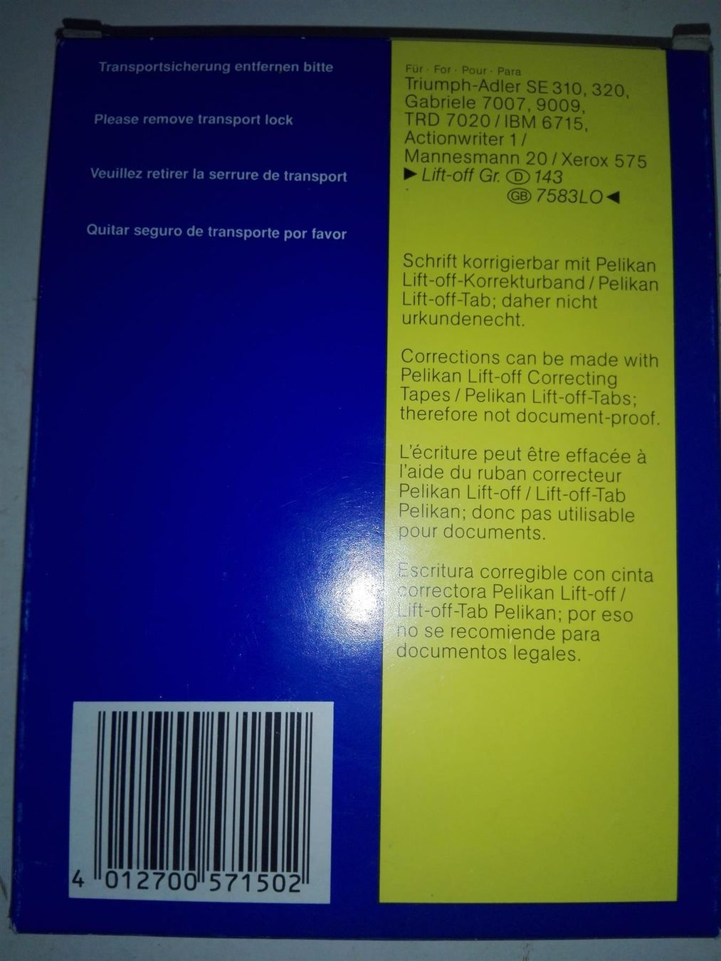 Pelikan Cartucce per stampanti & toner: Filmband  (Pelikan - Correctable 571505) – Usato da St. Gallen venduto da elk2020 6