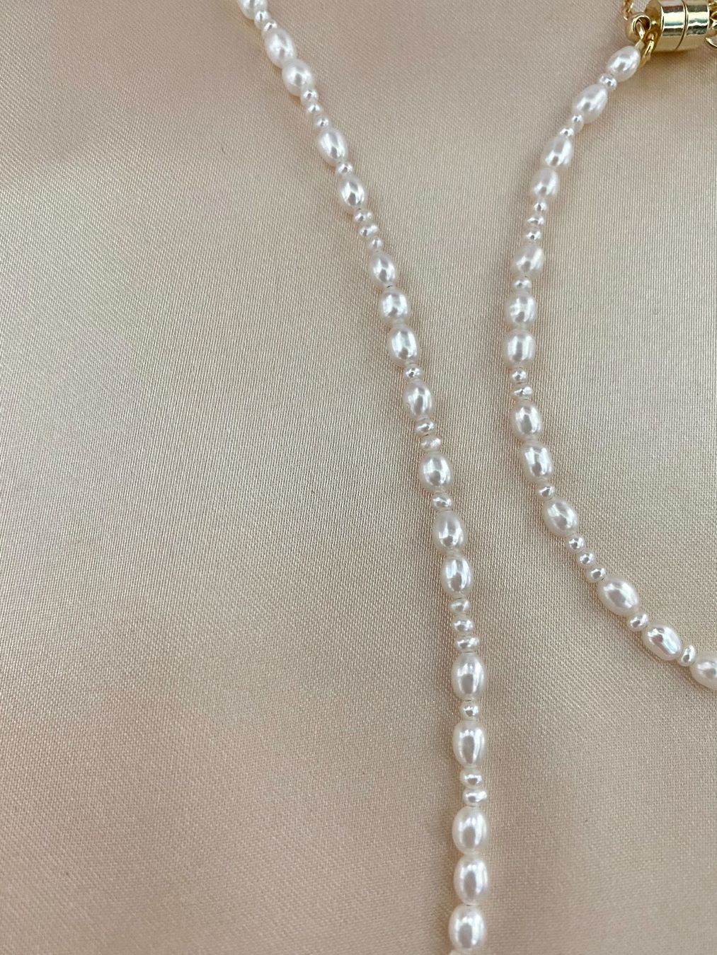 Catenine: 2mm Süsswasserperlen Kette mit Armband echte – Nuovo e nell'imballaggio originale da Sarnen venduto da Yingsperlen4 3