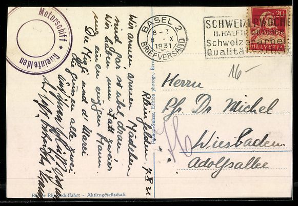 Cartes postales: AK Basel, Münster mit Rheindampfer – D'occasion à Berlin par bartko-reher 1