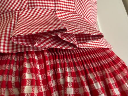H. Moser Dirndl Trachten Mieder Bluse rot kariert Gr. 38 40