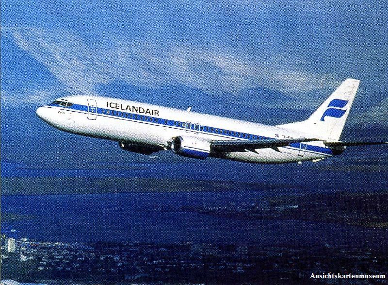 Cartoline postali: Icelandair - Boing 737-400 + – Usato da Emmenbrücke venduto da teestube