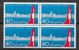 1953:  Flughafen  Zurich Viererbloock Nr.313 **