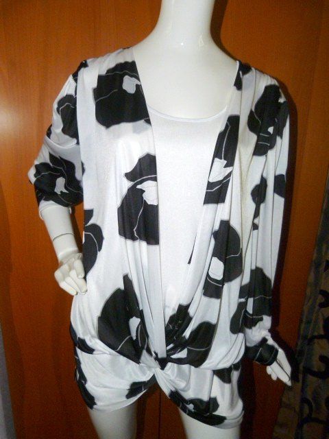 Camicette: Bluse 2-in-1 Augustat, Gr. 46, weiss-schwarz % – Usato da Nunningen venduto da Fashion-Ave51 1