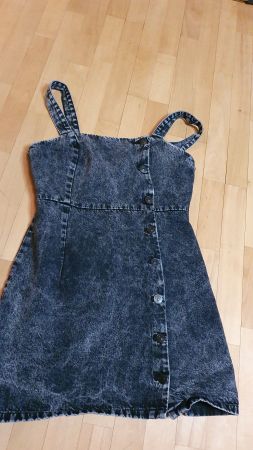 Schwarzes Sommerkleid Jeanskleid Gr.M 38 cool sexy