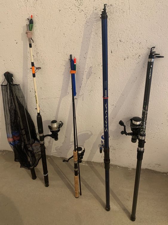 Lot De 4 Anciens Supports Cannes à Pêche à Planter – Trépied Pique Fer – Vintage