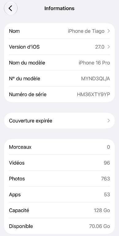 Apple Telefoni cellulari / Smartphones: iPhone 16 pro 128gb noir – Usato da Muraz (Collombey) venduto da Tiagoveiga20 3
