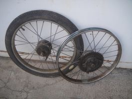 Mofa Speichenrad, hinten + vorne