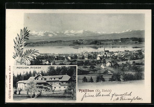 Cartes postales: Pfäffikon, Pension Reseda, Panorama mit – D'occasion à Berlin par bartko-reher