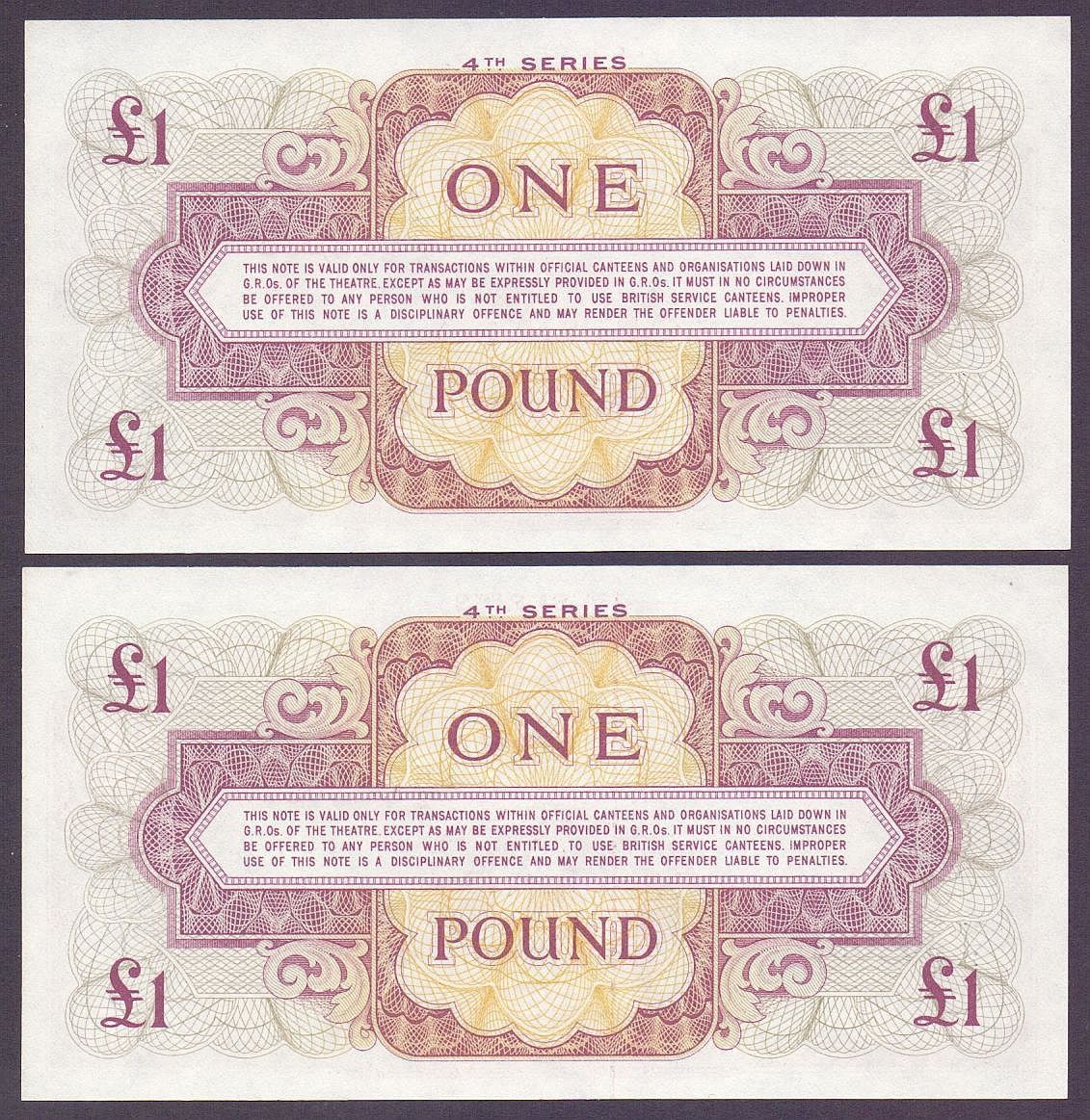 Banknoten: 2 x One Pound UK Army UNZ – Neu (gemäss Beschreibung) aus Flamatt von samowarow 3