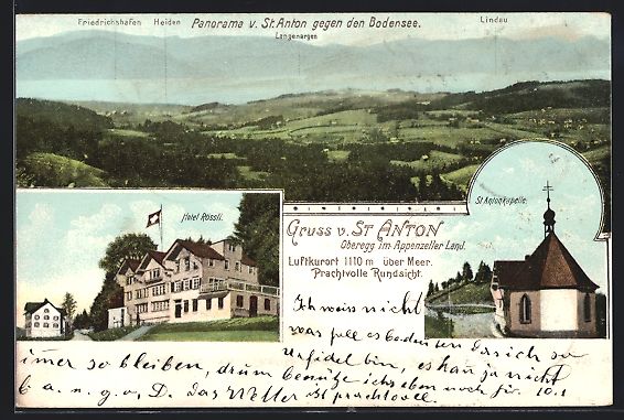 Ansichtskarten: St. Anton /Oberegg, Hotel Rössli, St. A – Gebraucht aus Berlin von bartko-reher