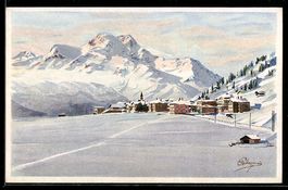 Carlo Pellegrini: Winterpanorama mit Ber