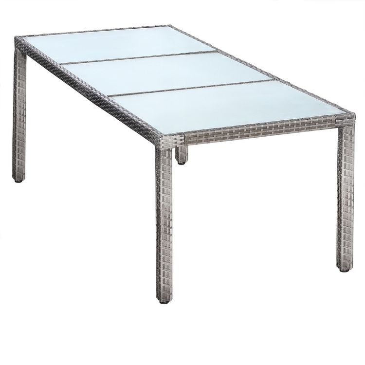 Polyrattan Sitzgruppe 9 teilig - Grau 3