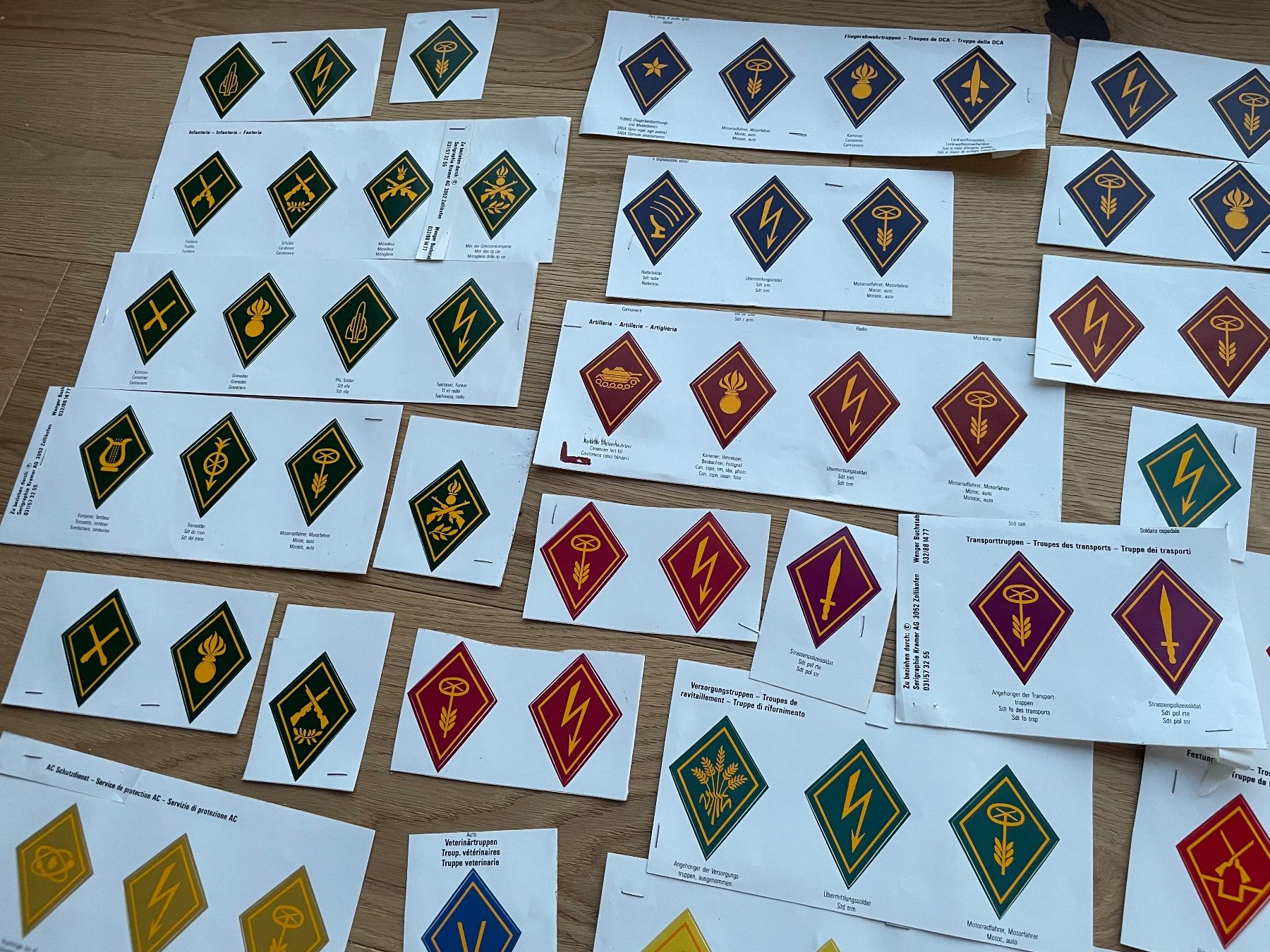 Sticker: Sammlung Aufkleber Schweizer Armee Funktion A 61 – Usato da Oberiberg venduto da stab 1