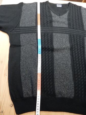 Pullover Herrenpullover Jockey grau schwarz Zopfmuster L NEU