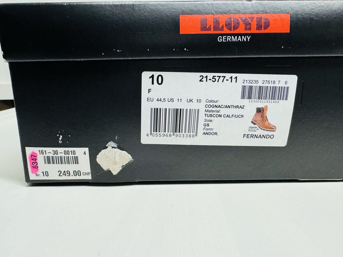 Lloyd Herrenschuhe: Bottines Lloyd cuir homme pointure 44.5 – Neu und originalverpackt aus Brügg BE von Goob 8