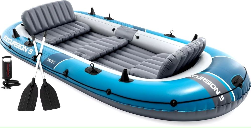 Bateaux: Intex Excursion 5 Schlauchboot blau mit Paddel Pumpe – Neuf (Voir description) à Niederscherli par lavan1996