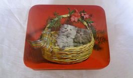Katzen - Blechdose HUG AG Malters / Luzern zirka 60er Jahre