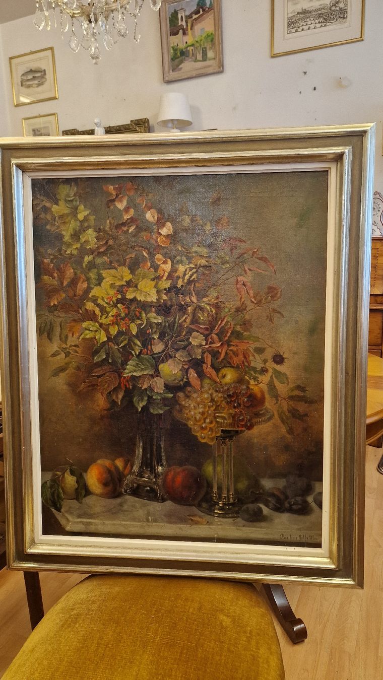 Dipinti: Antike Ölgemälde, Herbststillleben, signiert – Usato da BERN venduto da Intarsia