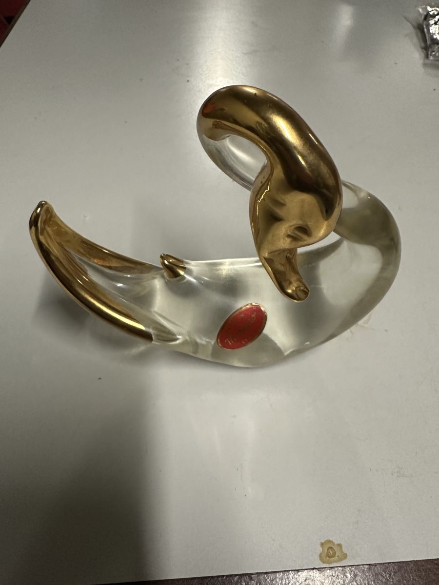 Murano Alle Dekorationen: Cygne en verre de Murano doré, 25cm – Gebraucht aus Lausanne von artnouveau04