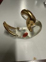 Cygne en verre de Murano doré, 25cm