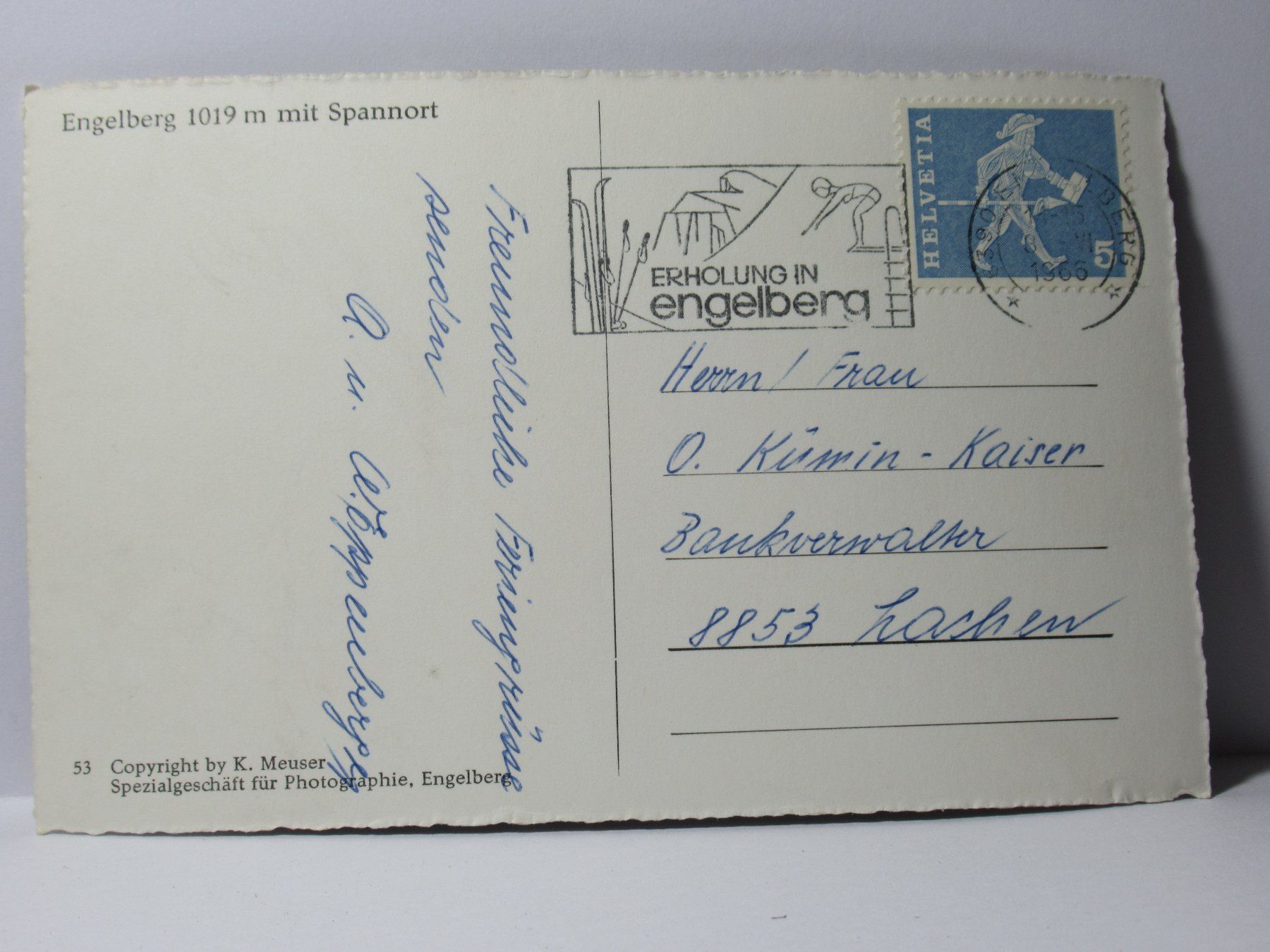 Cartoline postali: Engelberg mit Spannort 1966 – Usato da Grenchen venduto da Bluemchen1900 1