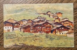 Kunstkarte Bergdorf 1933 v. Pfäffikon n. Richterswil