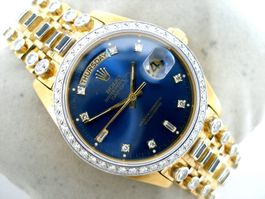 ROLEX DAY-DATE 1988 18K & SAPHIR & DIAMANTEN 18048 AUTOMATIK