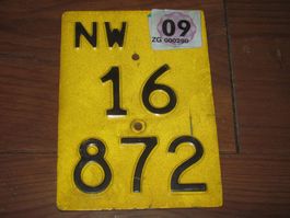 Mofa Nummernschild NW Kontrollschild Töfflinummer