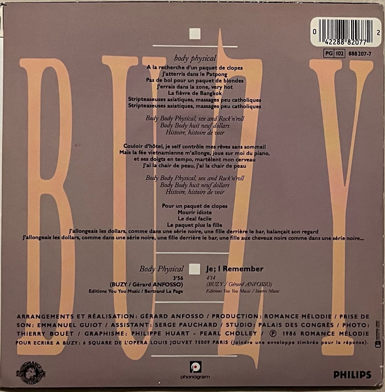 Vinyles: BUZY - BODY PHYSICAL – D'occasion à Bussigny par vinyl-pas-cher 1