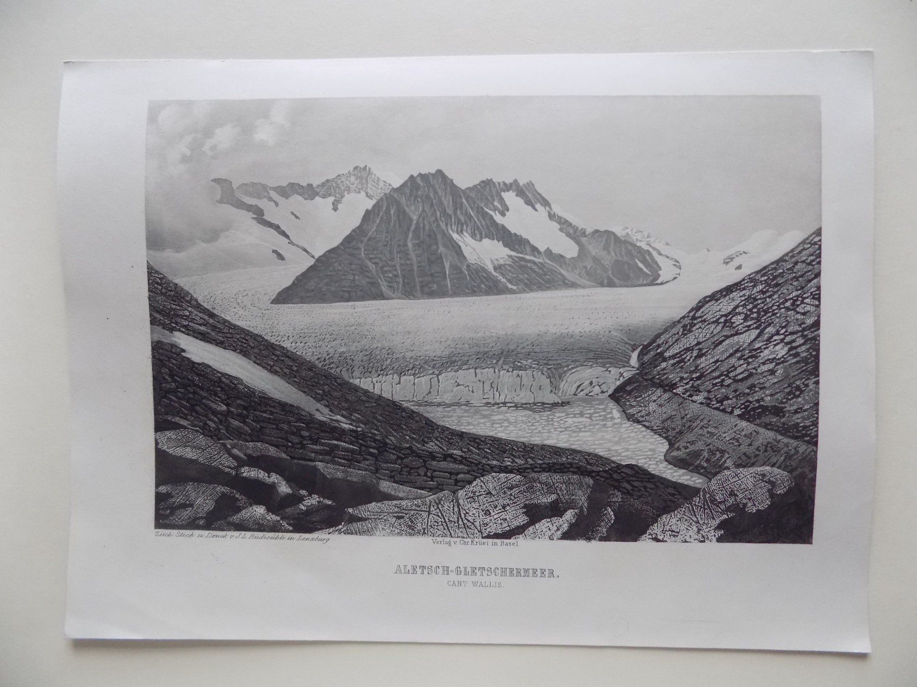 Stiche: Aletschgletscher Stahlstich Rohbock – Gebraucht aus Risch von Antikfee 1