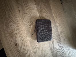 Vintage-Cigarrenetui aus Leder – Krokodiloptik