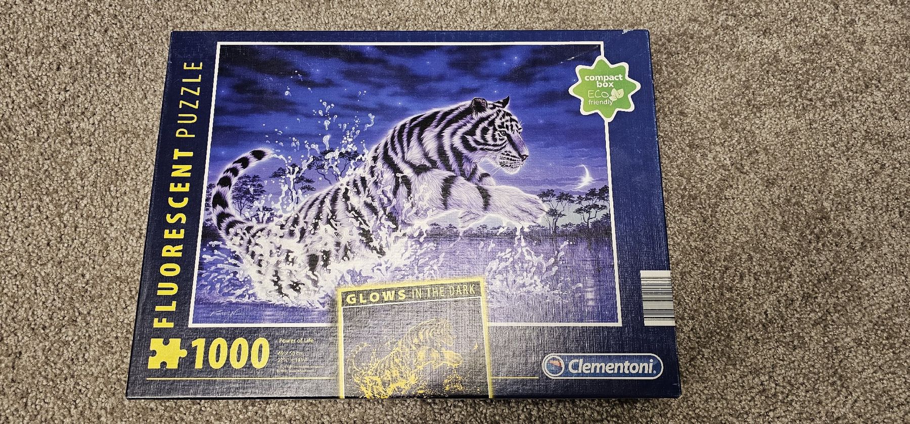 Clementoni Puzzle: 1000er Puzzle Leucht Tiger – Usato da Biberstein venduto da Sammler74