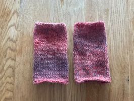 Handgestrickte Pulswärmer Amedisli m.doppelter Wolle gestric