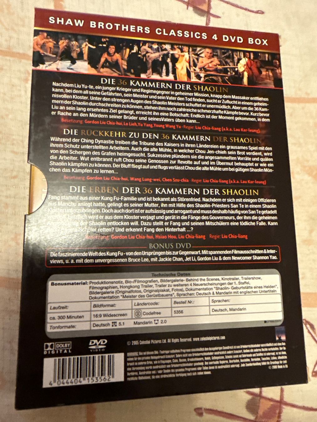 Tous les DVDs: Shaw Brothers 36 Kammern der Shaolin Trilogie Box – D'occasion à Schaffhausen par D-MAC 1