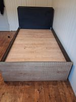 Bett Black/ industrial Style mit Kopfteil 120x200cm