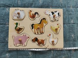 Holz-Steckpuzzle Bauernhoftiere