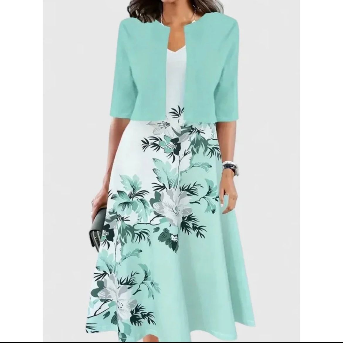 Vestiti: Kleid mit Blazer mintgrün Blumenmuster Grösse S – Nuovo e nell'imballaggio originale da Zürich venduto da ari_pk96