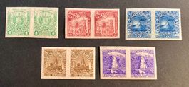 El Salvador, Paare geschnitten (1896), 5 Stk. (*)