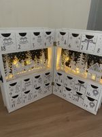 Calendrier de l'Avent Noël bois blanc 24 tiroirs